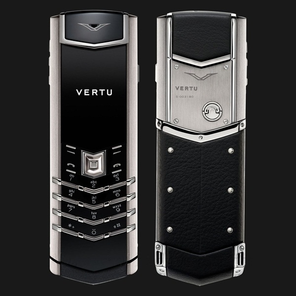 Điện thoại Vertu Signature Brushed Stainless Black Leather VT46